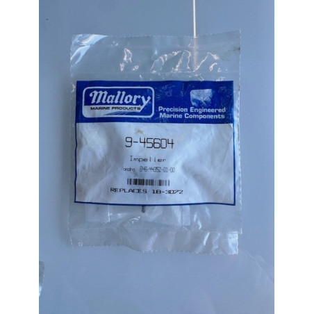 Impeller Mallory 9-45604 – Yamaha 6H5-44352-01-00 – Remplace 18-3072