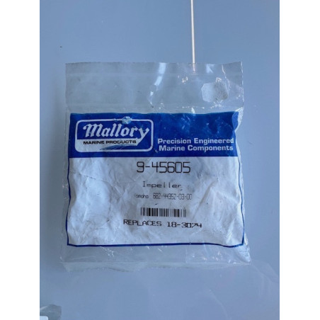 Impeller Mallory 9-45605 – Yamaha 682-44352-03-00 – Remplace 18-3074