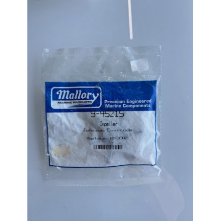 Impeller Mallory 9-45215 – Johnson/Evinrude 775518 / 375638 – GLM 89650 – Remplace 18-3002