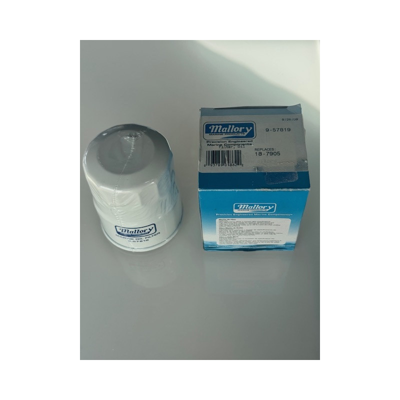 Filtre à huile Mallory 9-57819 remplace Sierra 18-7905