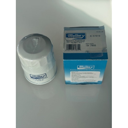 Filtre à huile Mallory 9-57819 remplace Sierra 18-7905